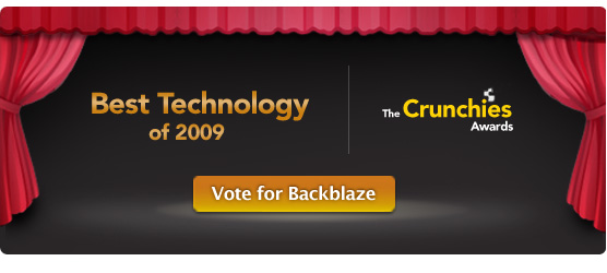 Vote Backblaze for Crunchie Award