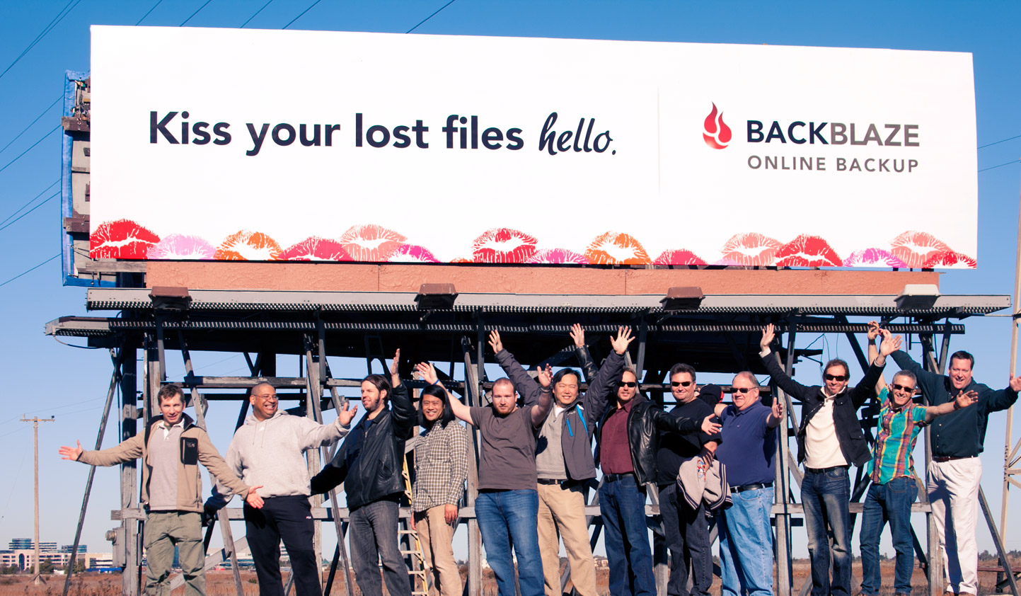 Backblaze Billboard on Highway 101 in Silicon Valley, 2011