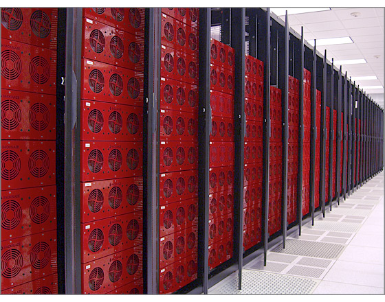 Many racks in the datacenter