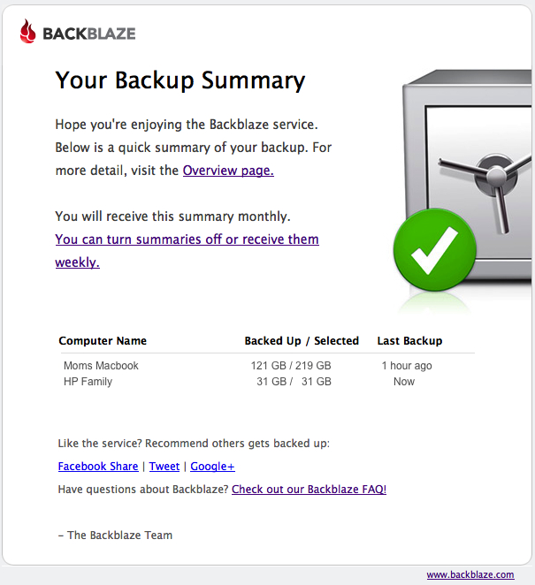 R2.5 backup summary