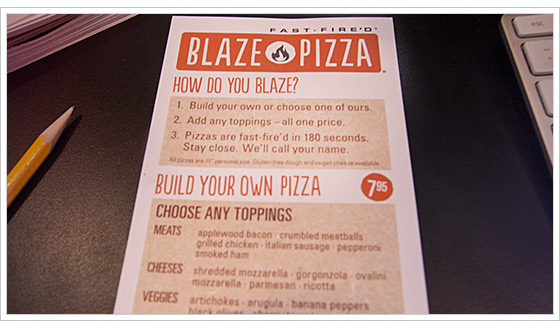 Blaze outlet pizza prices
