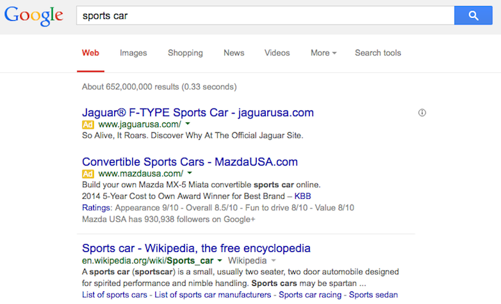 Search for sports car