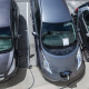 3 electric cars charging.