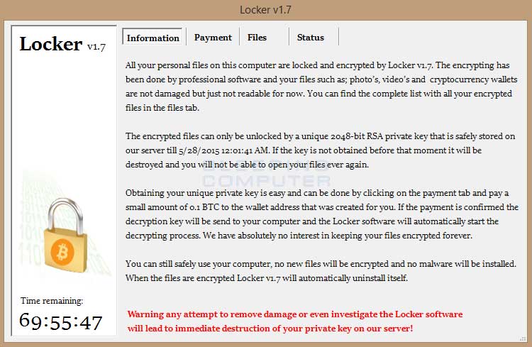 Locker Ransomware Message