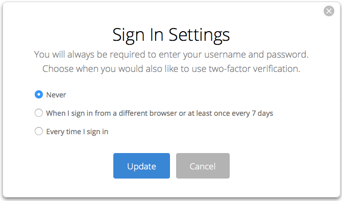 Two Factor Verification Sign In