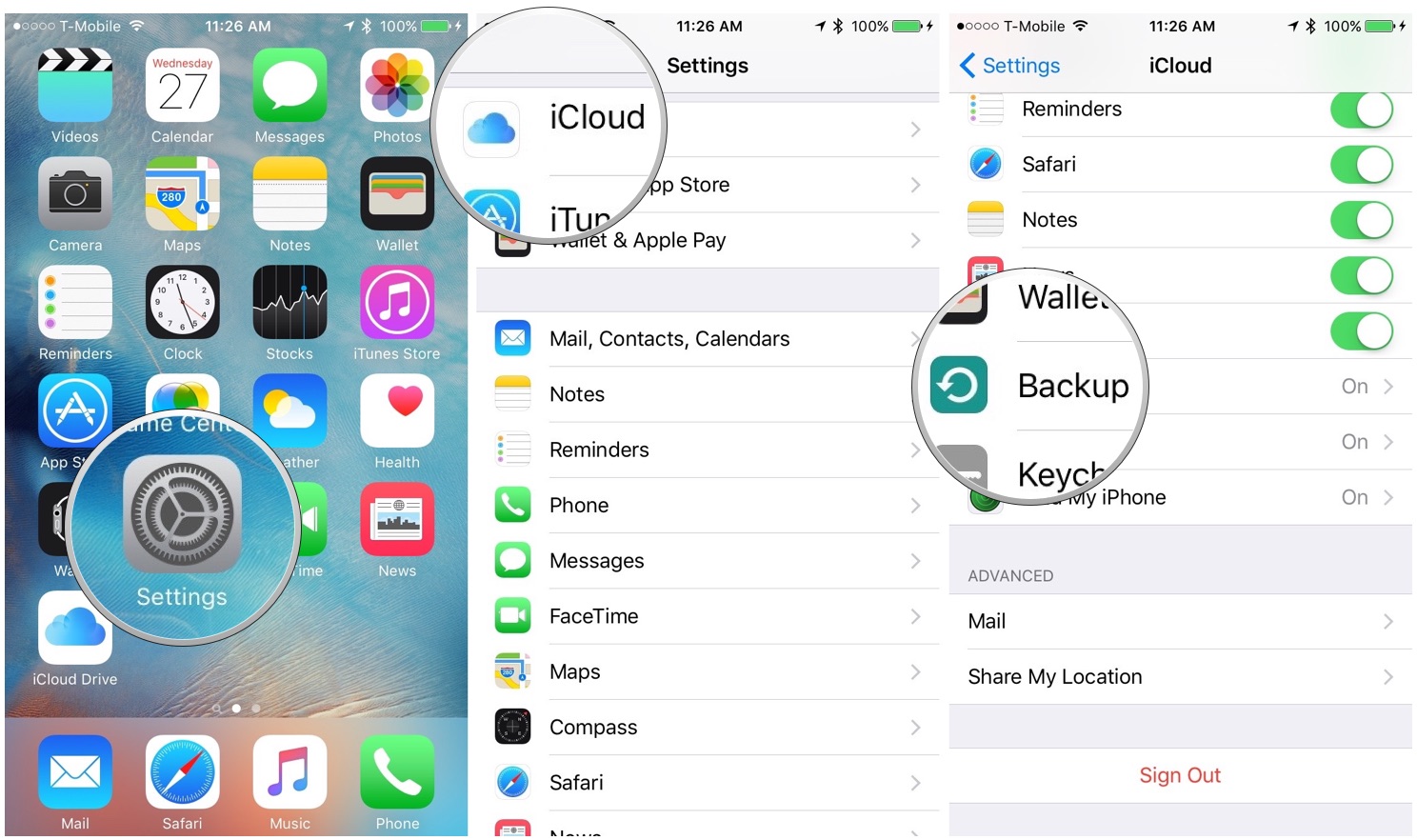 backup iPhone with iCloud