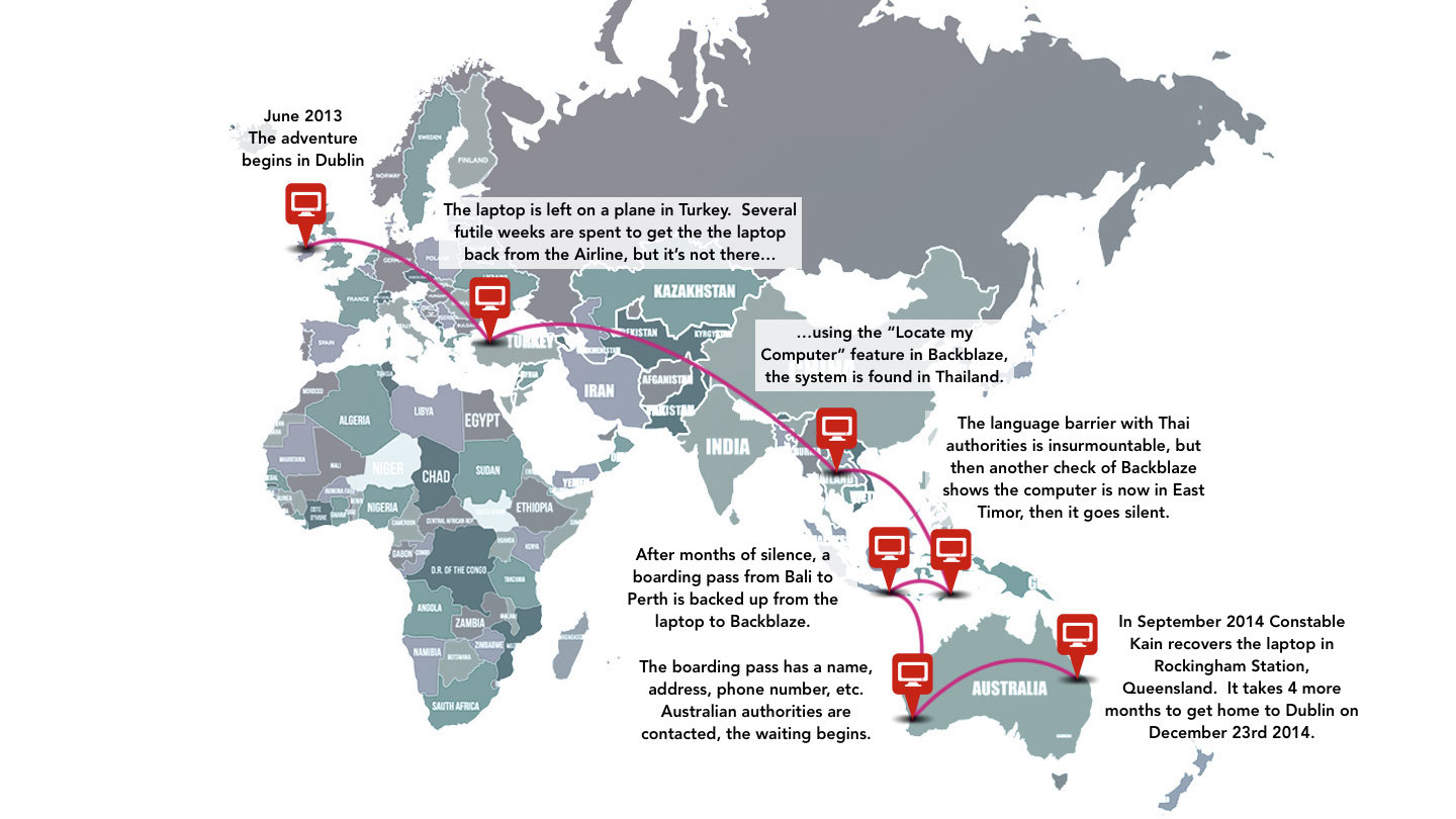 Lost Laptop World Map