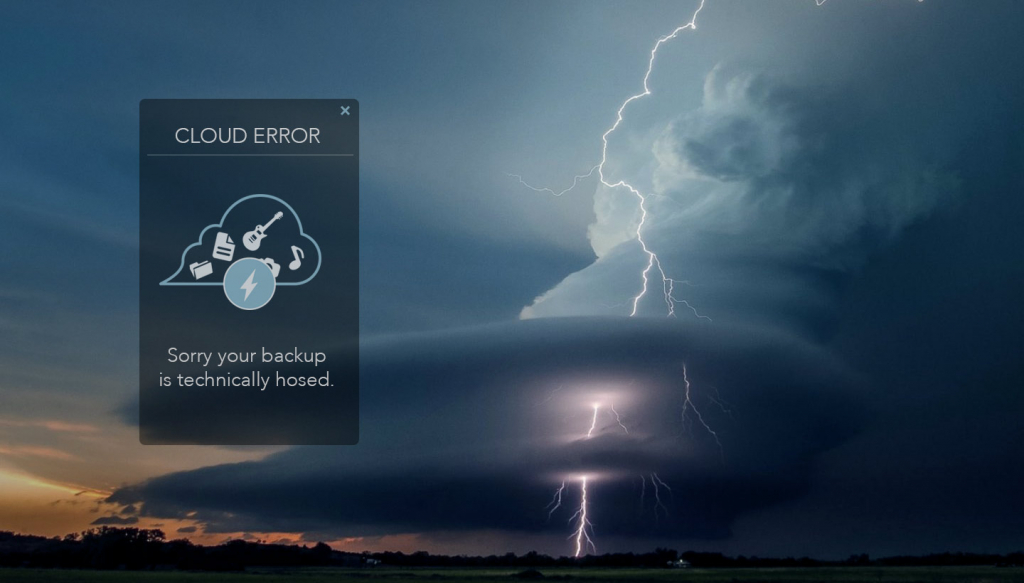 cloud backup error