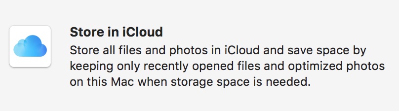 Store In iCloud