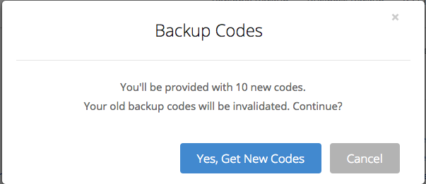 Backup Codes instructions 