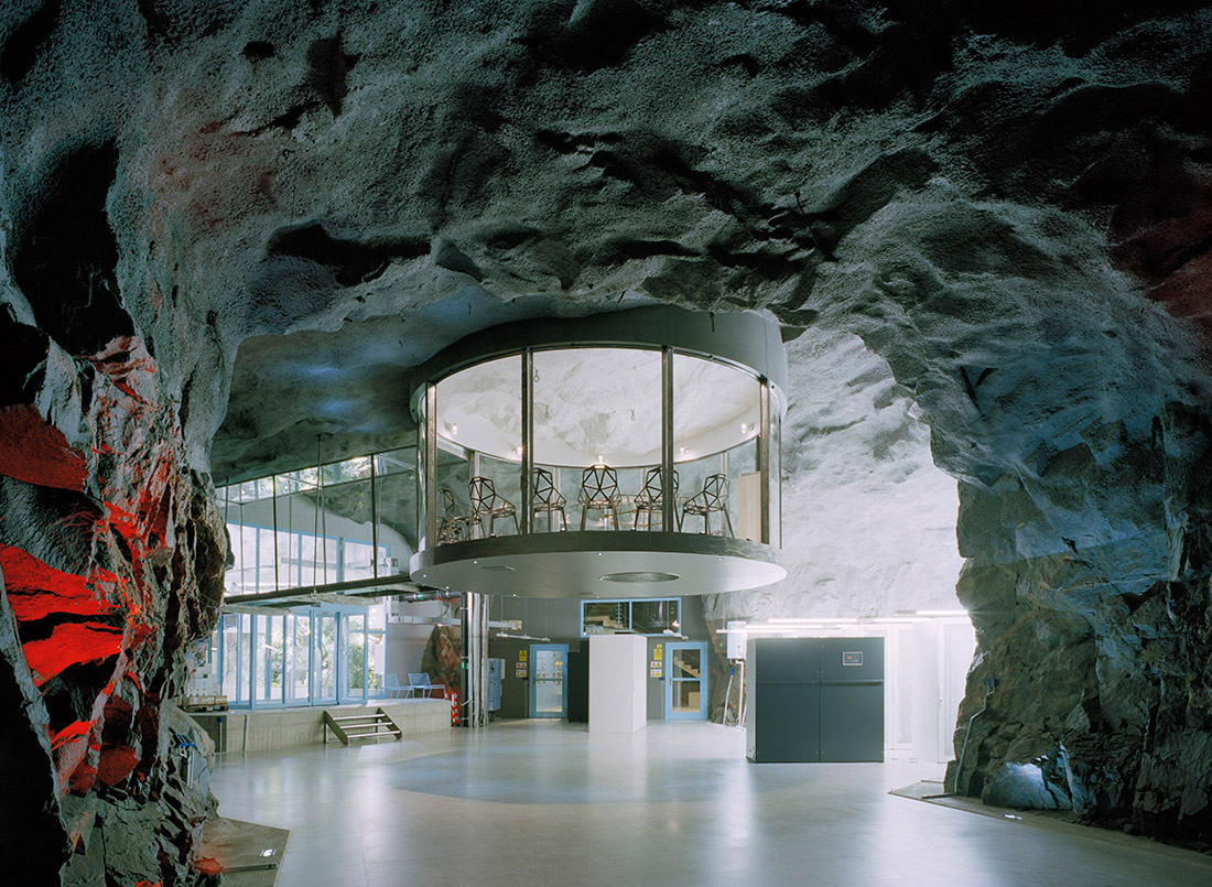 The Bahnhof Data Center under White Mountain in Stockholm, Sweden