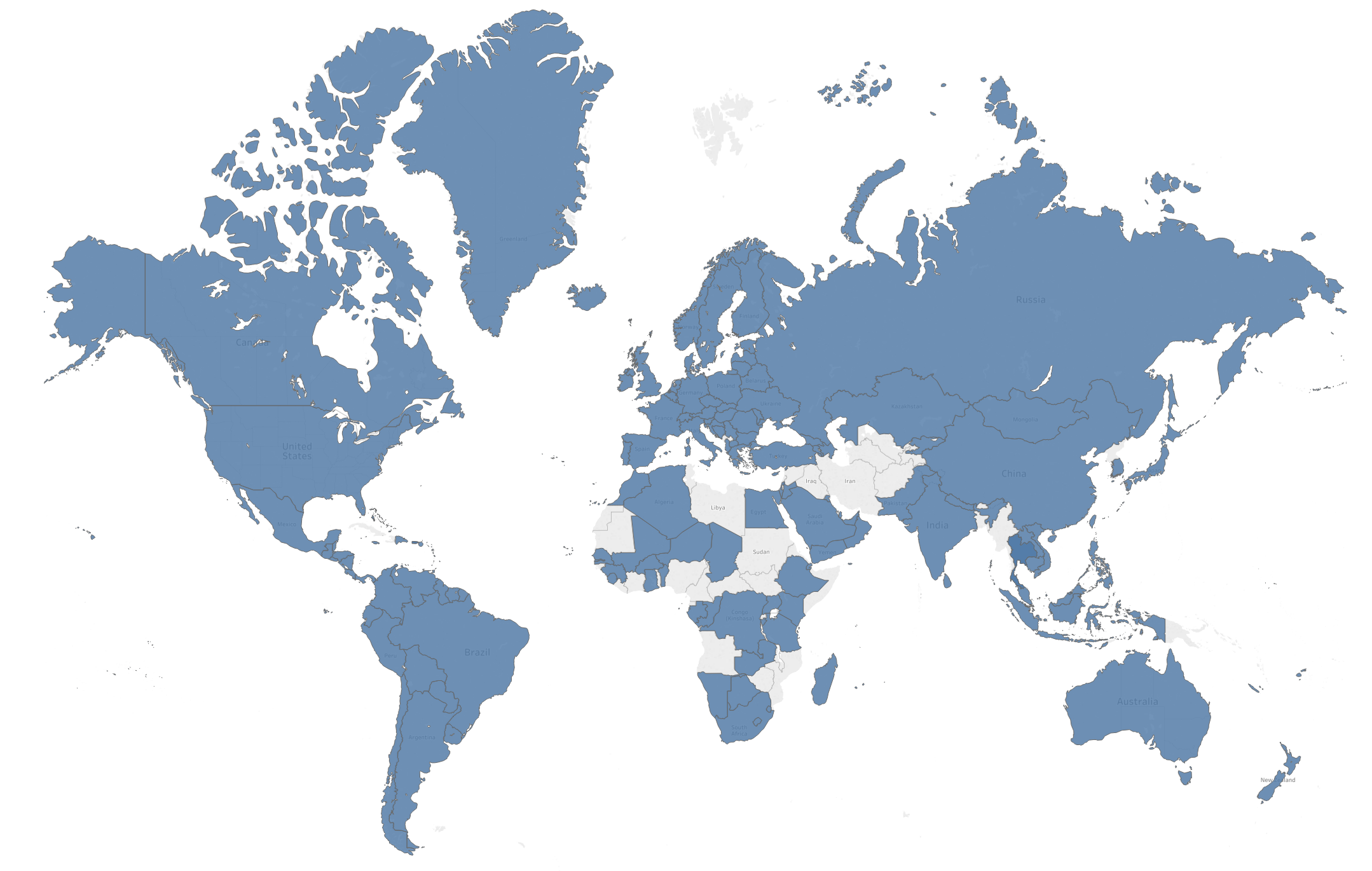 Countries with Backblaze Customers