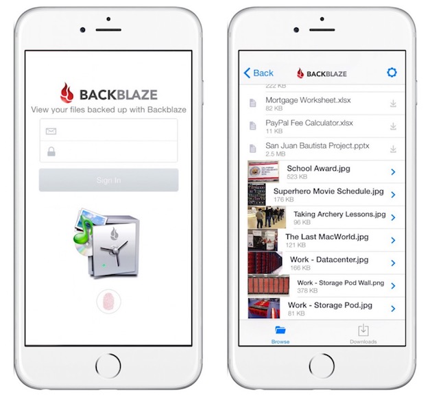 Backblaze Smartphone app (iOS)