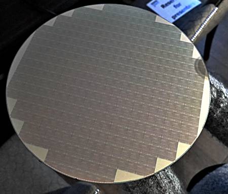 QLC NAND wafer from which individual microcircuits are made