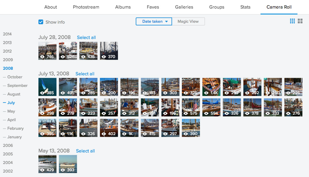 Flickr Camera Roll View screenshot