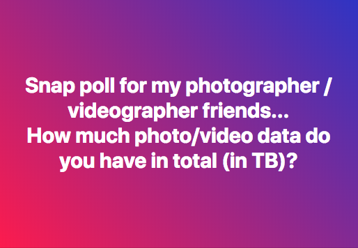 Jim's media data storage poll