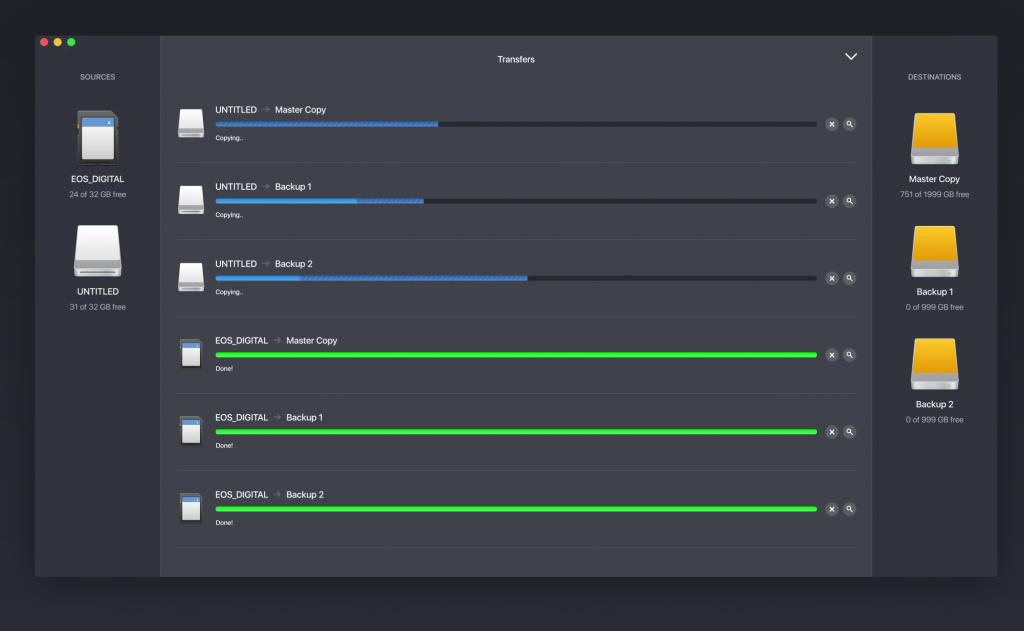 Hedge source and target progress