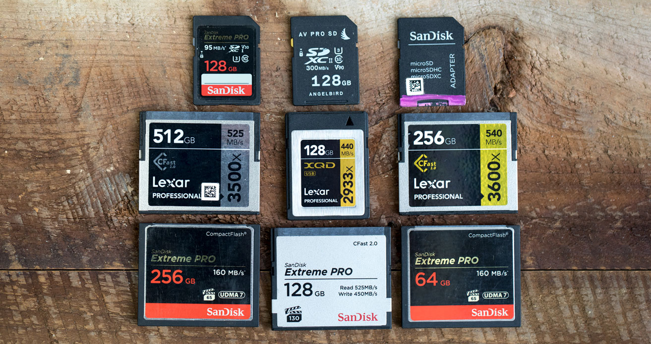 3 rows of 3 memory cards