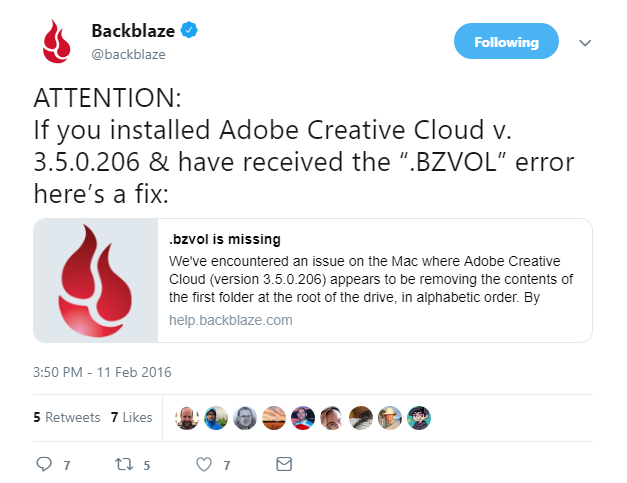 Adobe warning tweet