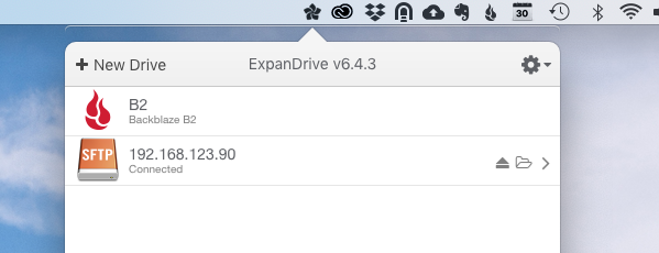 screenshot of ExpanDrive saving to B2 cloud storage
