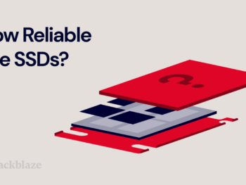 A decorative image of a solid state drive with a question mark on top. A title reads How Reliable Are SSDs?