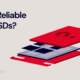 A decorative image of a solid state drive with a question mark on top. A title reads How Reliable Are SSDs?