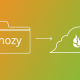 Mozy logo pointing to Backblaze logo