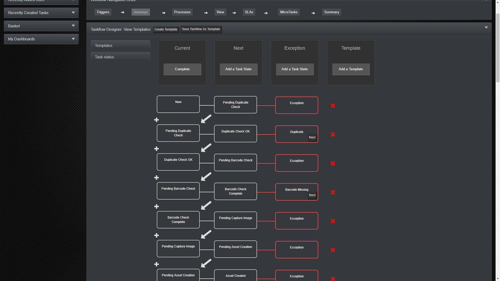Cubix’s orchestration platform includes a Taskflow engine for creating customized workflow paths screenshot of Cubix workflow