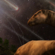 dinosaur in a meteor shower