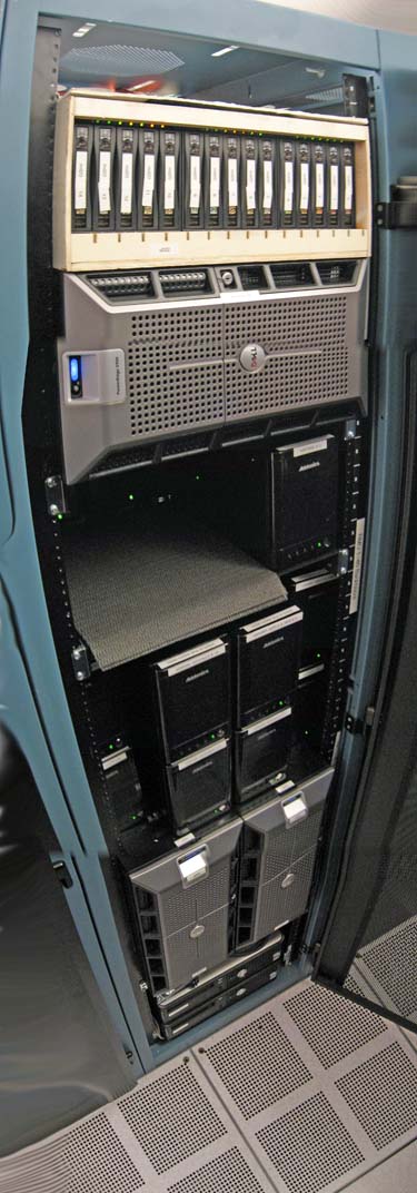 Backblaze's first data storage cabinet to hold customer data (2009) (front)