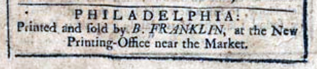 Ben’s conversion pitch -- The location of his printing office “near the Market”