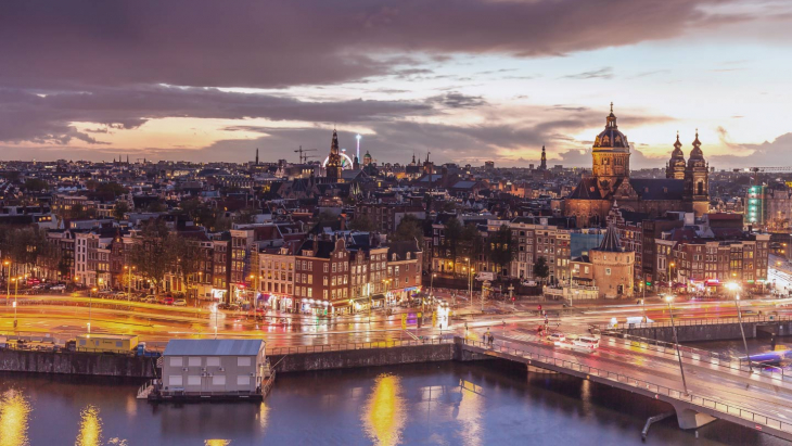 city view of Amsterdam, Netherlands