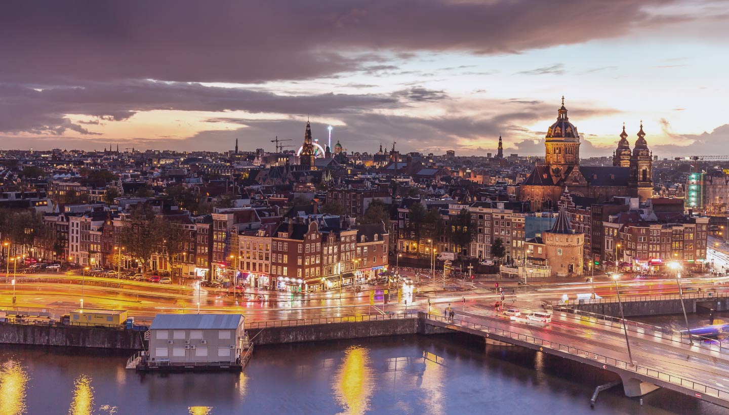 city view of Amsterdam, Netherlands