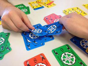 A Dutch Blitz game in progress