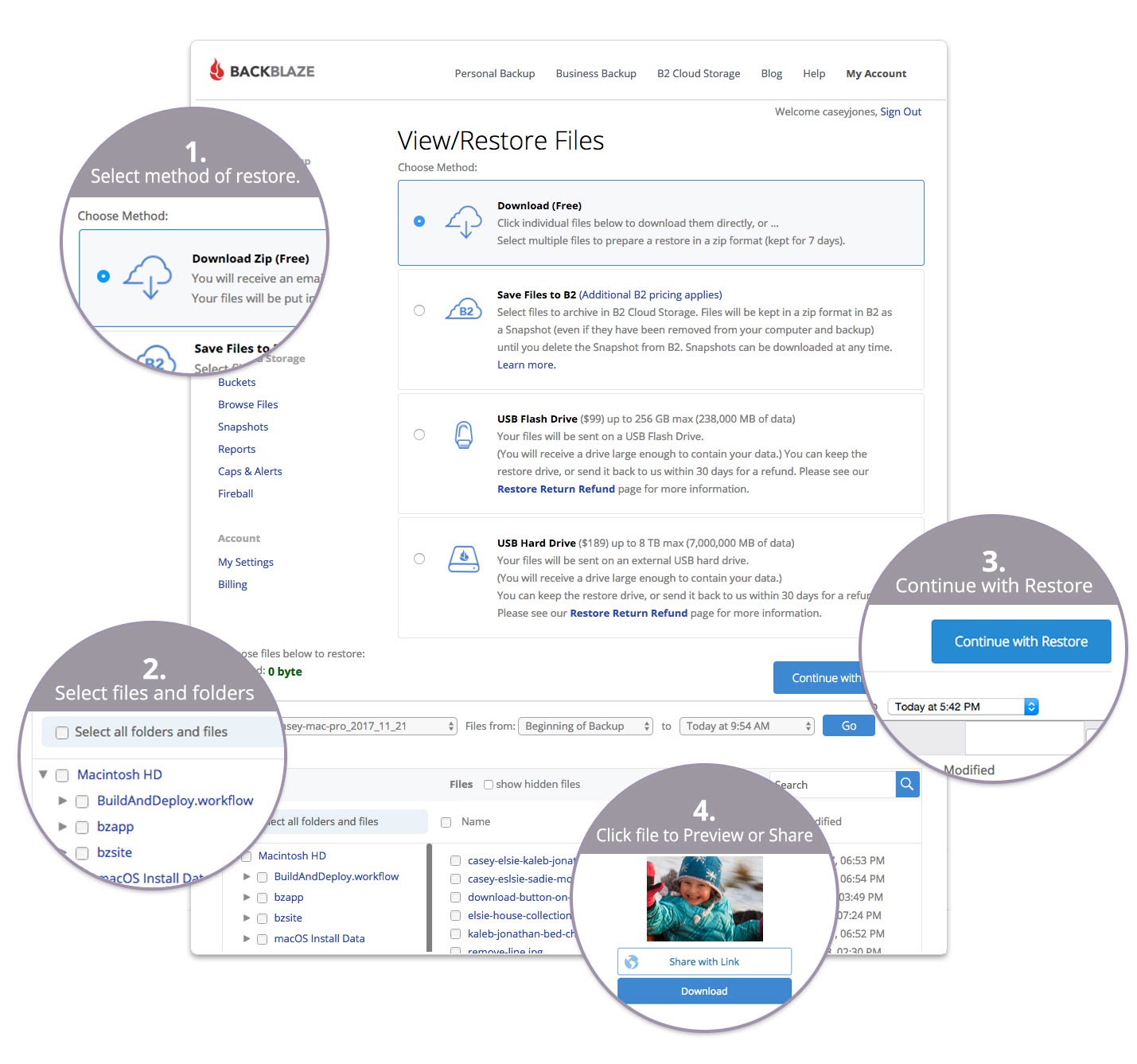 Web Guide for Restoring Data