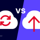 Illustration of cloud sync vs. cloud backup