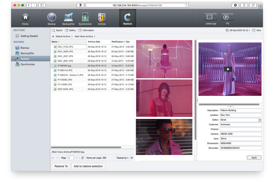 Baron & Baron Transfers Data Archive to Backblaze B2 via Archiware and Fireball Archiware admin console screenshot