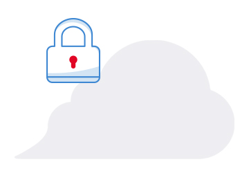 illustration of a lock and a cloud