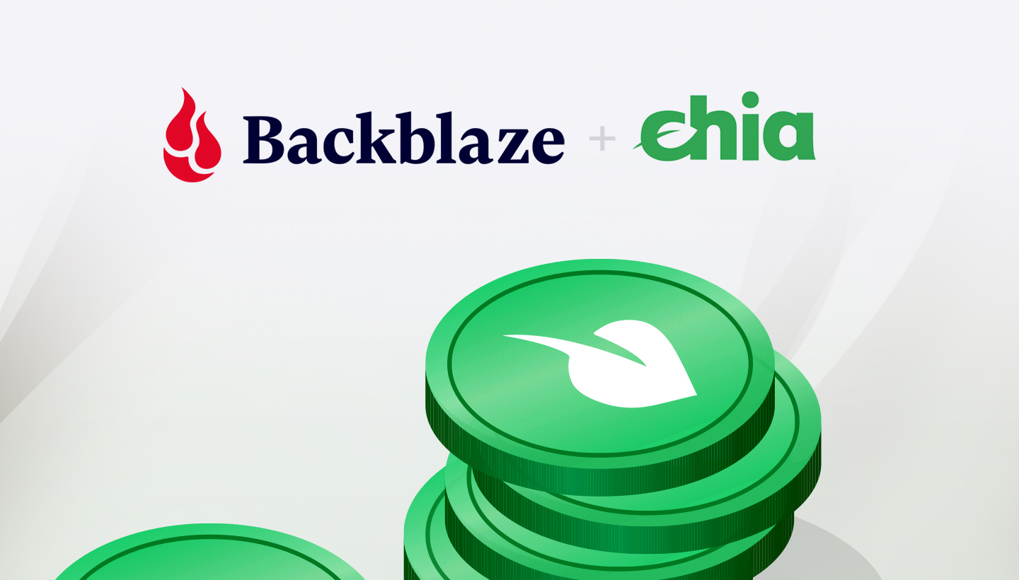 Backblaze + Chia crypto coins