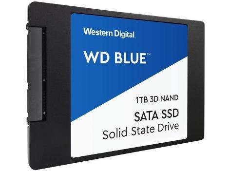 A photo of a Western Digitial WD Blue SSD. 