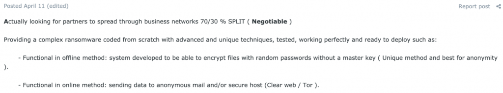 The Emergence of Ransomware as a Service Ransomware as a service ad
