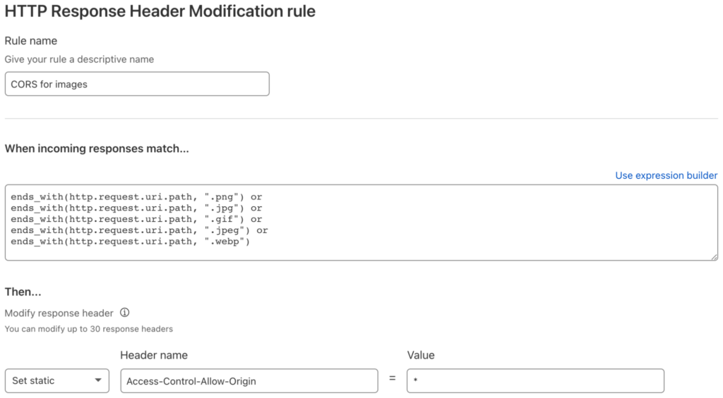 CORS for images