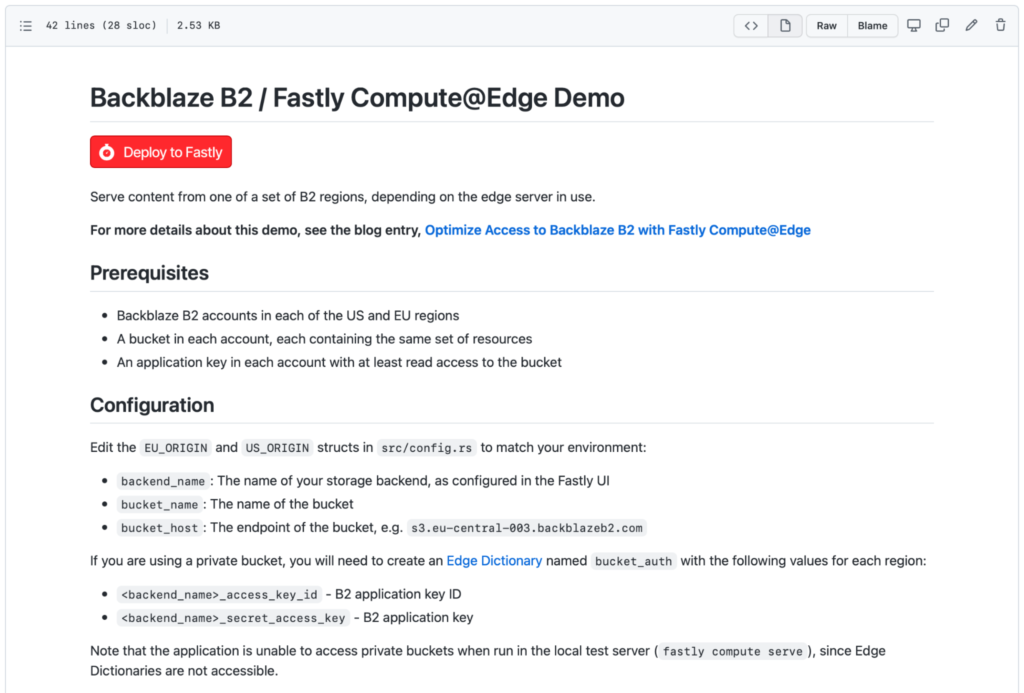 Backblaze B2 / Fastly Compute@Edge Demo