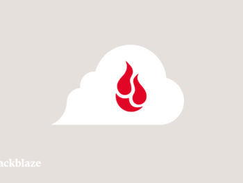 A decorative image with the Backblaze logo in the cloud.