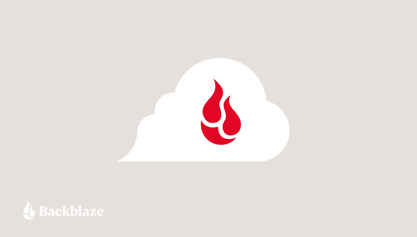A decorative image with the Backblaze logo in the cloud.