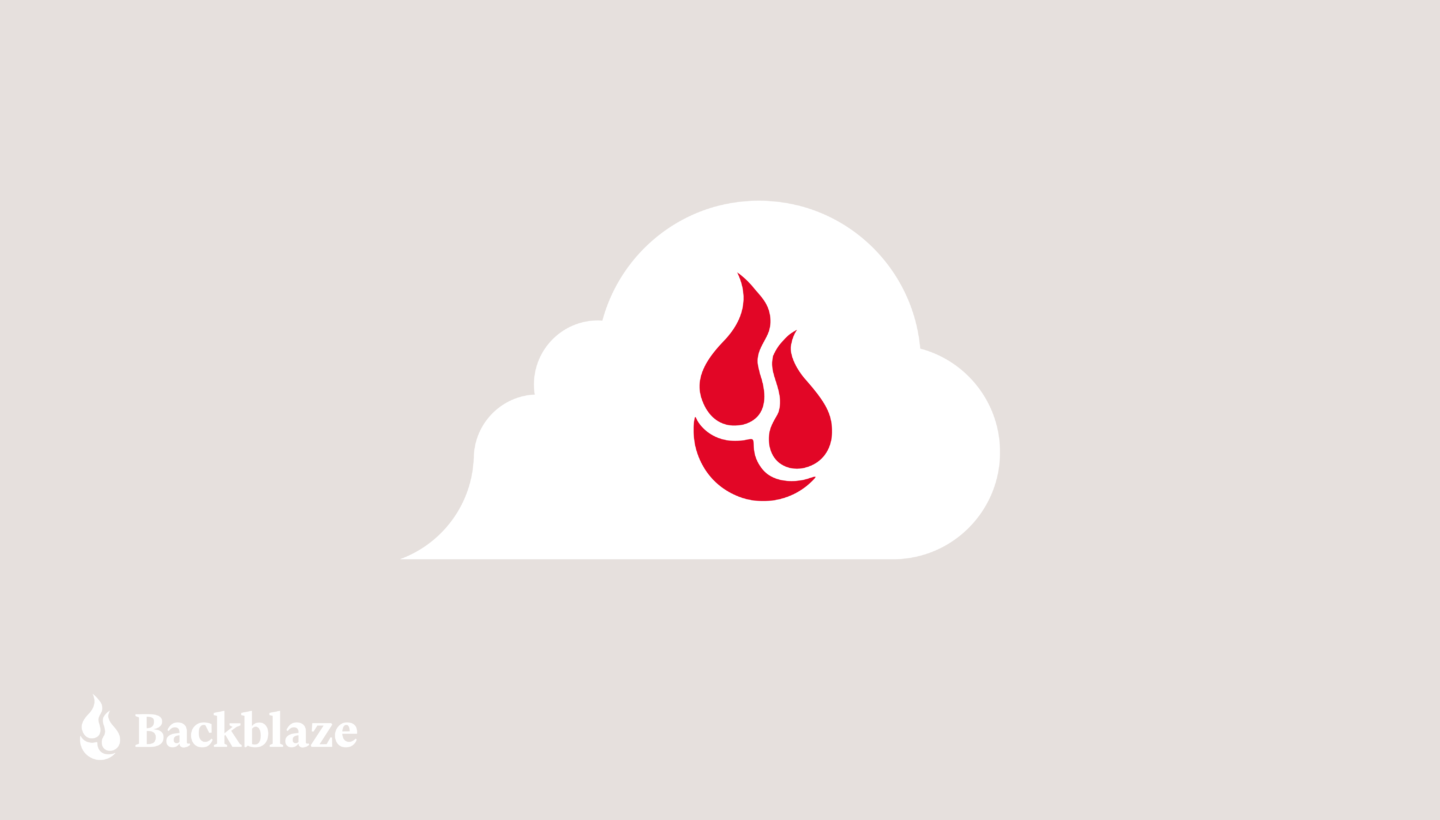 A decorative image with the Backblaze logo in the cloud. 