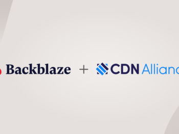 A decorative image that features the Backblaze logo and the CDN Alliance logo.