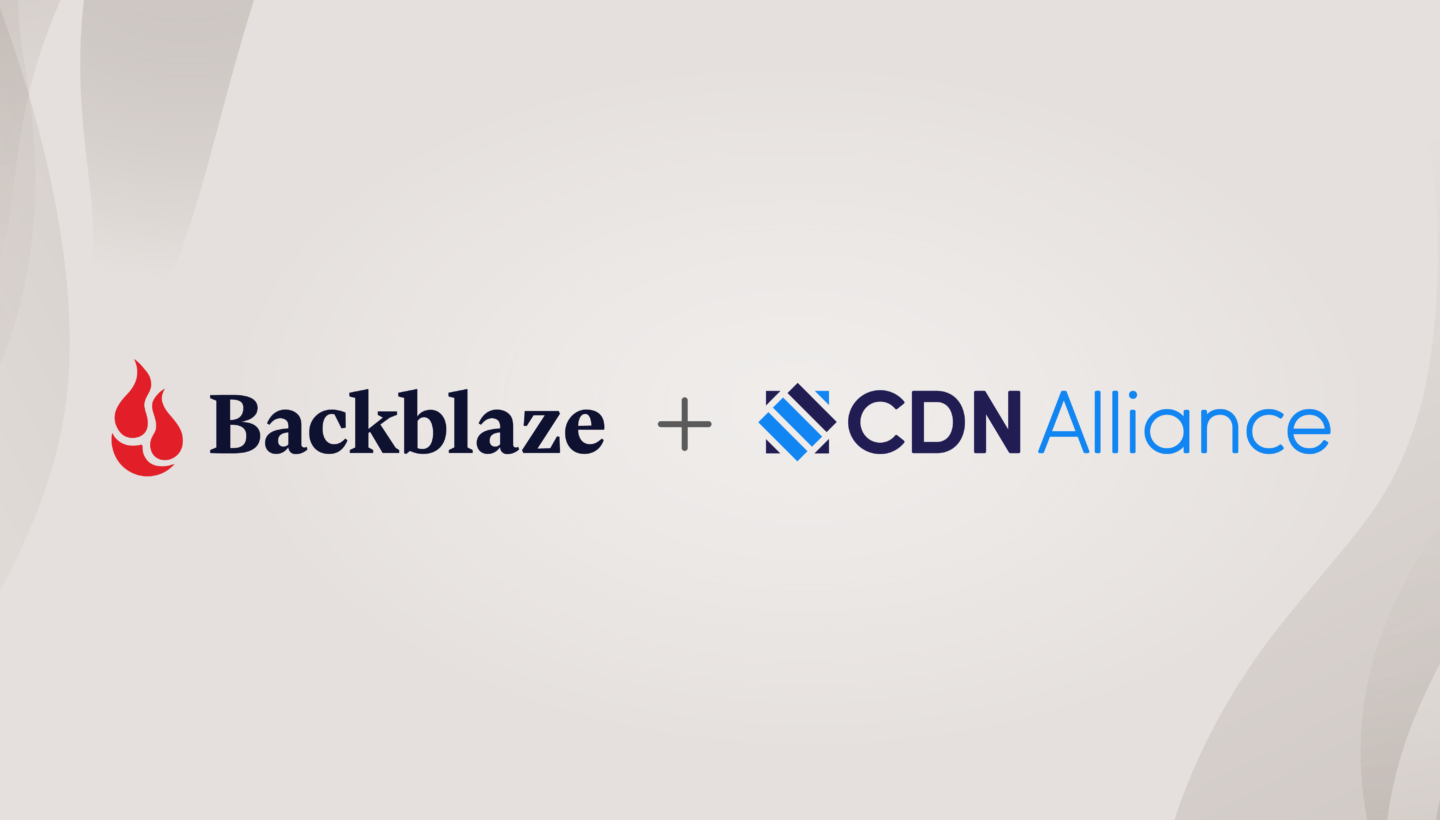 A decorative image that features the Backblaze logo and the CDN Alliance logo. 