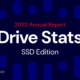 A decorative image displaying the article title 2022 Annual Report Drive Stats SSD Edition.