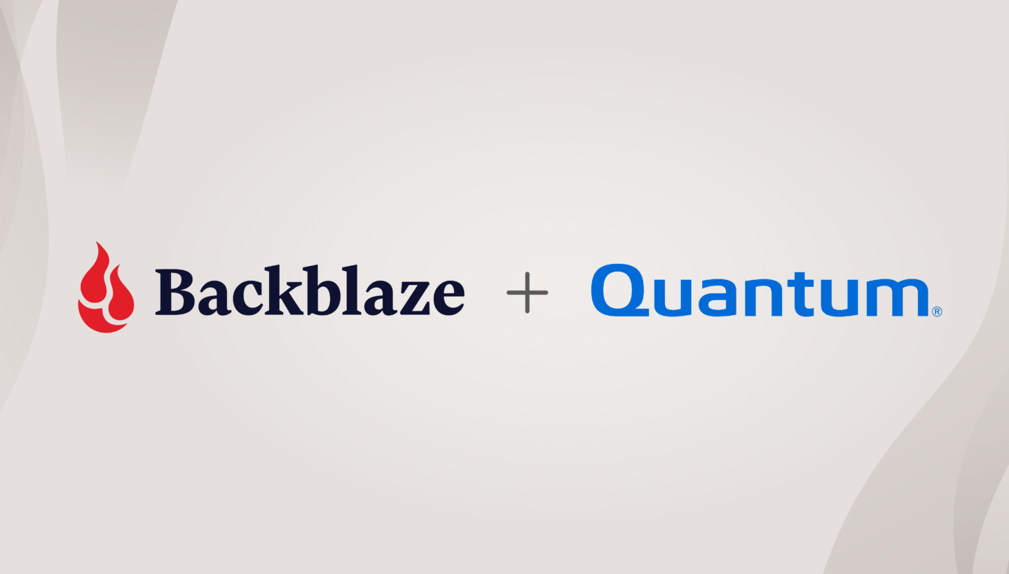 A decorative image displaying the Backblaze and Quantum logos. 